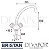 Bristan Club Budget Sink Mixer Tap Dimensions